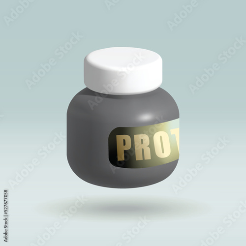 protein can isolated vector 3d icon. protein 3d illustration.