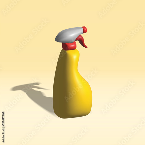 wiping sprayer tool isolated 3d vector icon. sprayer 3d illustration.