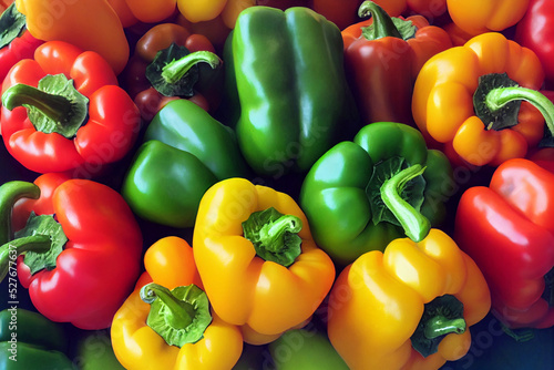 Fotografia, Obraz Colorful bell peppers