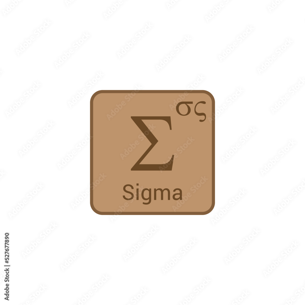 Greek Alphabet. Sigma symbol icon vector Greek Alphabet. Sigma symbol icon vector