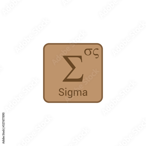 Greek Alphabet. Sigma symbol icon vector