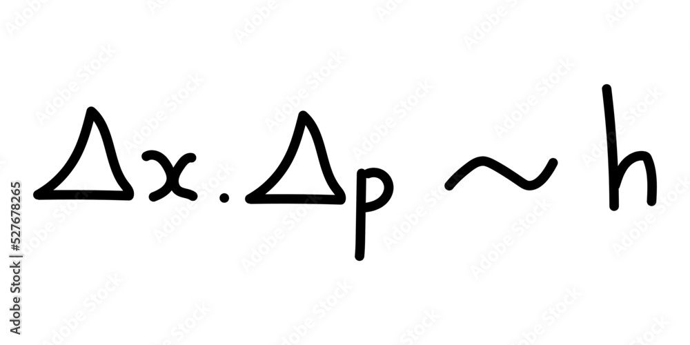 Heisenberg uncertainty principle formula in quantum mechanics