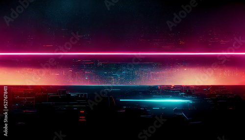 Synthwave abstract background  retro  futuristic tech  neon lights