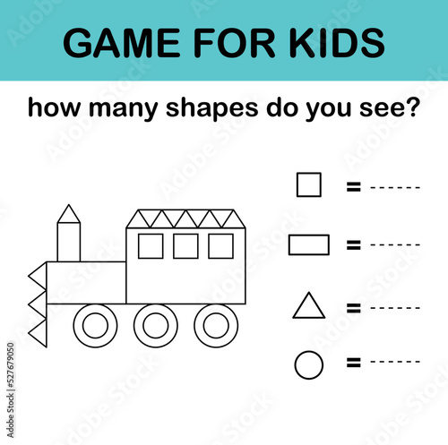 How many shapes do you see? counting shapes squares, rectangles, triangles and circles.