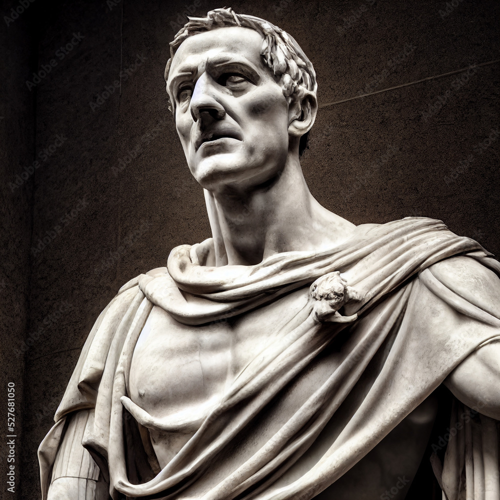 Julius Caesar as a Marble Statue - obrazy, fototapety, plakaty 