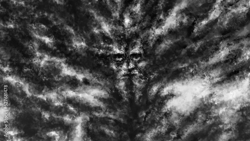 Canvas Print Scary smoking demon