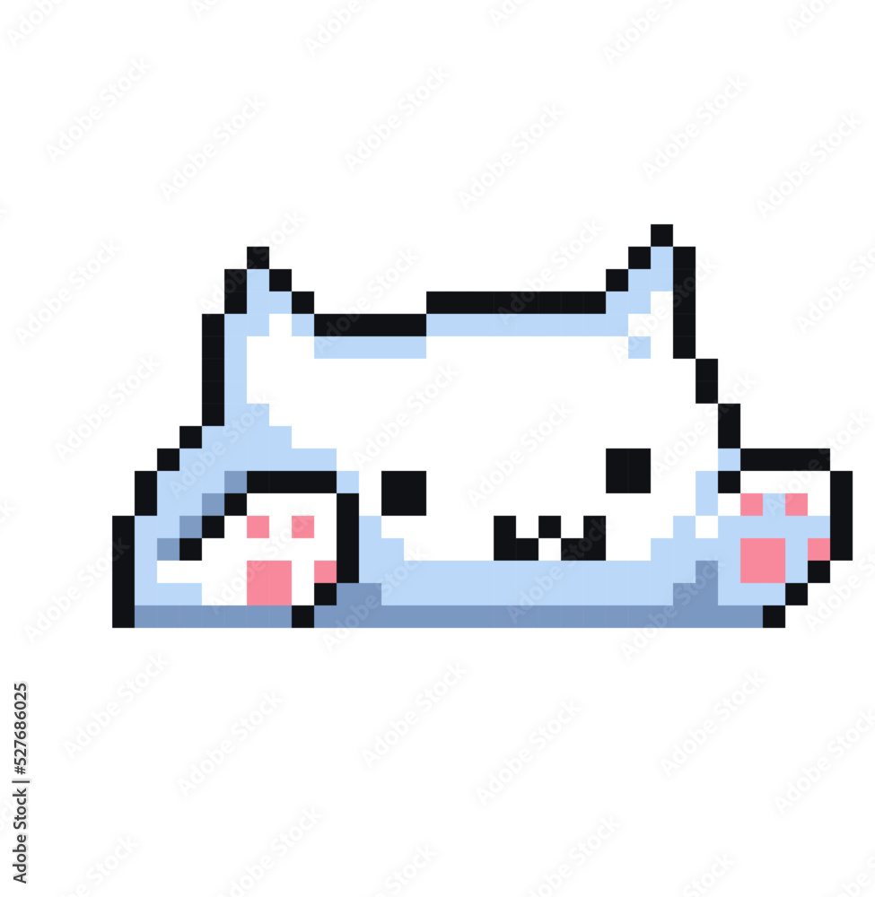 Pixel art of a cute cat Stock Vector | Adobe Stock