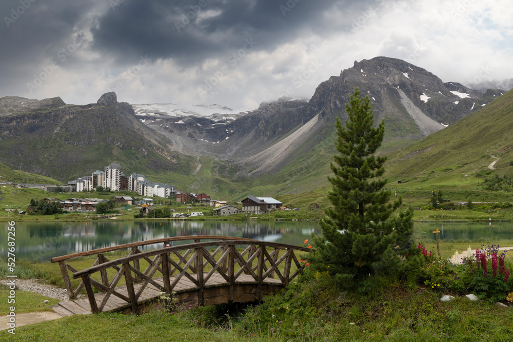 Spring and summer landscape, Tignes, Vanoise national park, France Spring and summer landscape, Tignes, Vanoise national park, France
