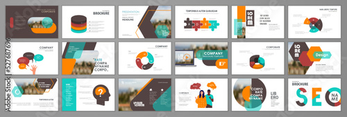 Modern presentation slide templates. Infographic elements template  set for web, print, annual report brochure, business flyer leaflet marketing and advertising template. Vector Illustration
