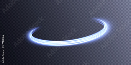 Futuristic wavy neon lines light effect on transparent background. Energy flow of light. Vector