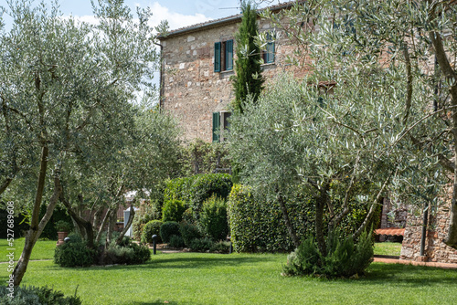 beautiful garden and charming rustic house in village in Tuscany. Magic cottage in Tuscany. an idyllic garden for hedonic relaxation © Silga
