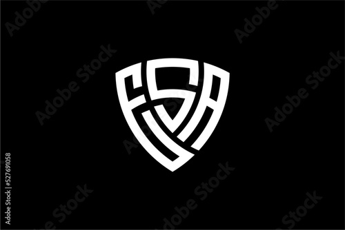 ESA creative letter shield logo design vector icon illustration