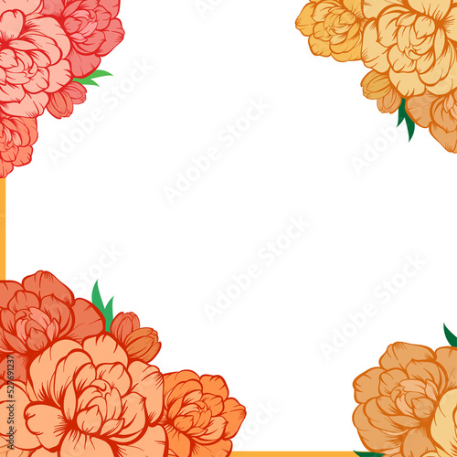 Day of the Dead in Mexico (Dia De Los Muertos, flor de cempasuchil frame) on transparent background. Marigold flower frame. Day of the dead. Garland of flowers. Religion festive holiday decoration. 