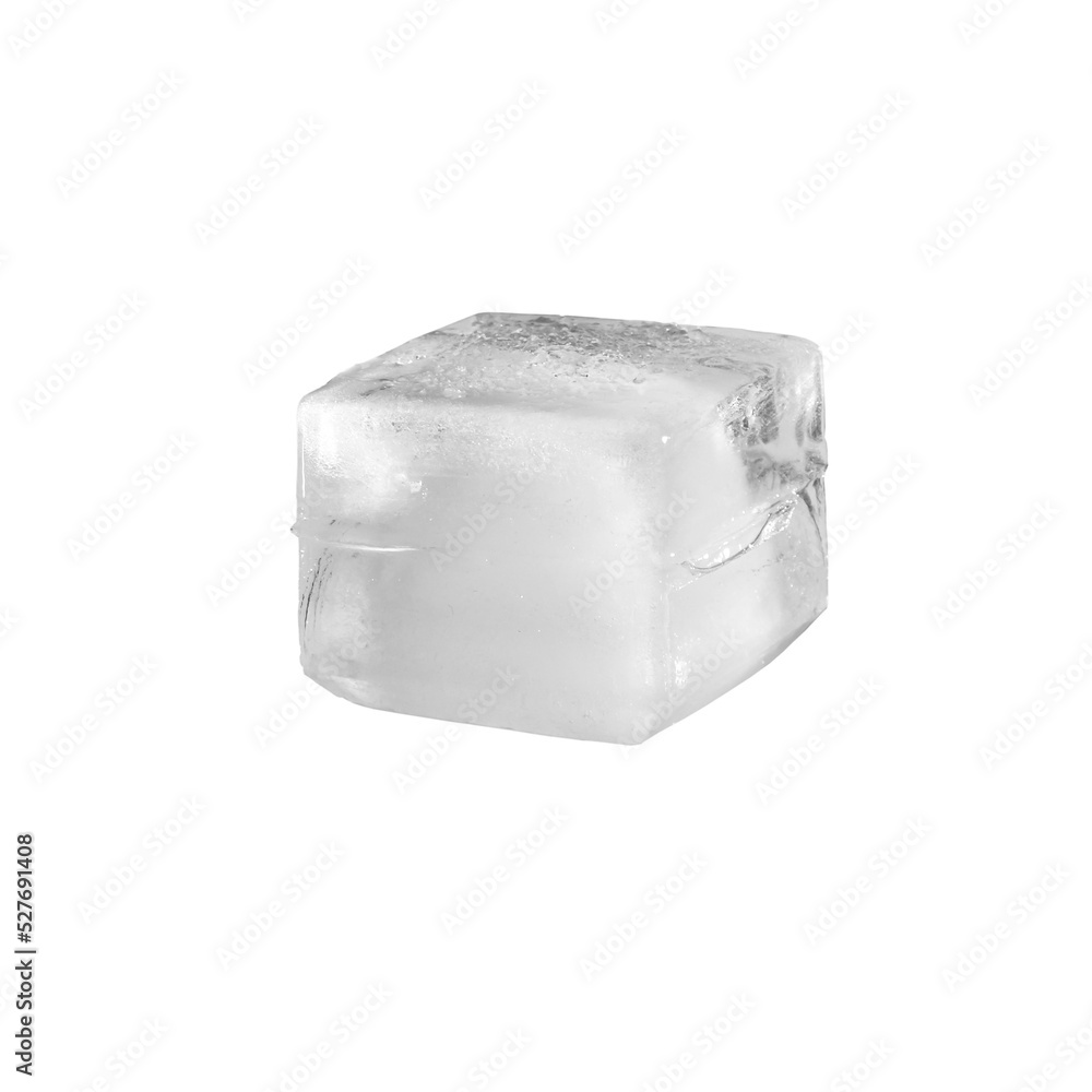 Studio shot of a ice cube for a cold drink in black and white before while background Studio shot of a ice cube for a cold drink in black and white before while background