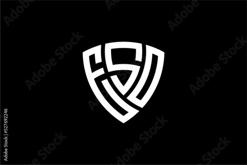 ESO creative letter shield logo design vector icon illustration