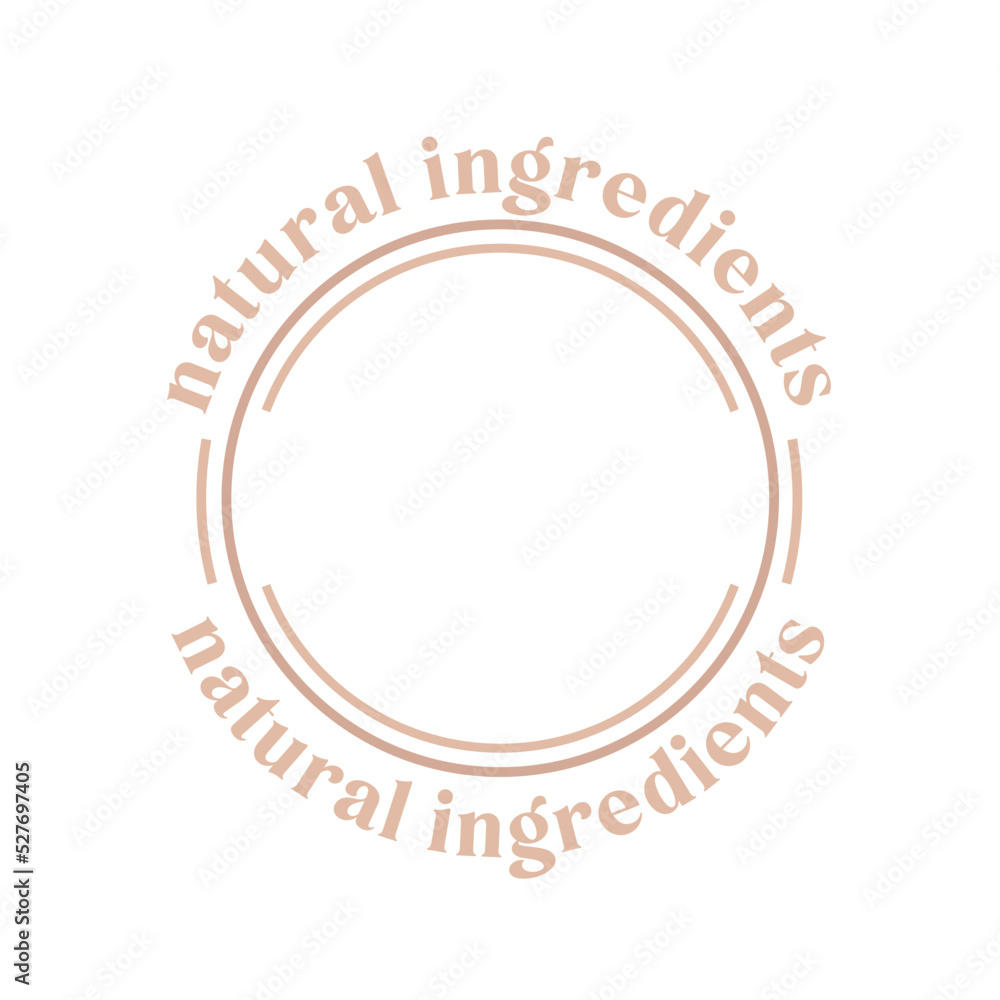 Natural Ingredients Label, Food Label, Natural Label, Packaging Label, Natural Ingredients Text, Vector Illustration Backgorund