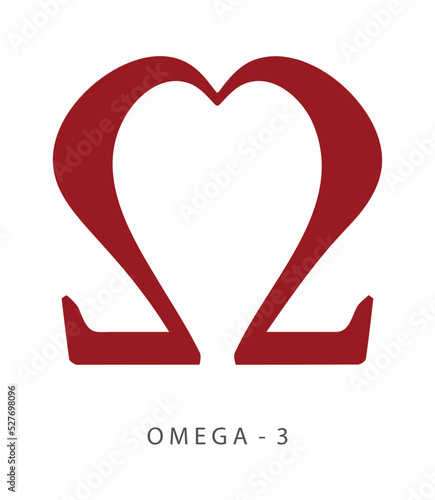 Omega 3 heart symbol