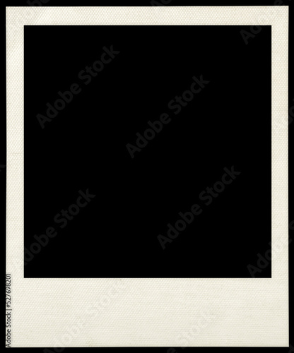 Instant photo frame isolated black background
