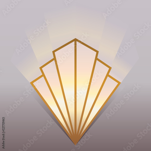 Wall sconce for bedroom in Art Deco style. Vector color illustration. photo