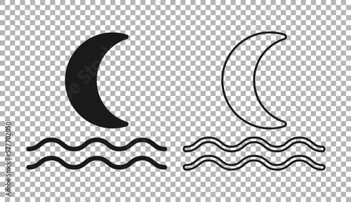 Black Night fog or smoke icon isolated on transparent background. Vector