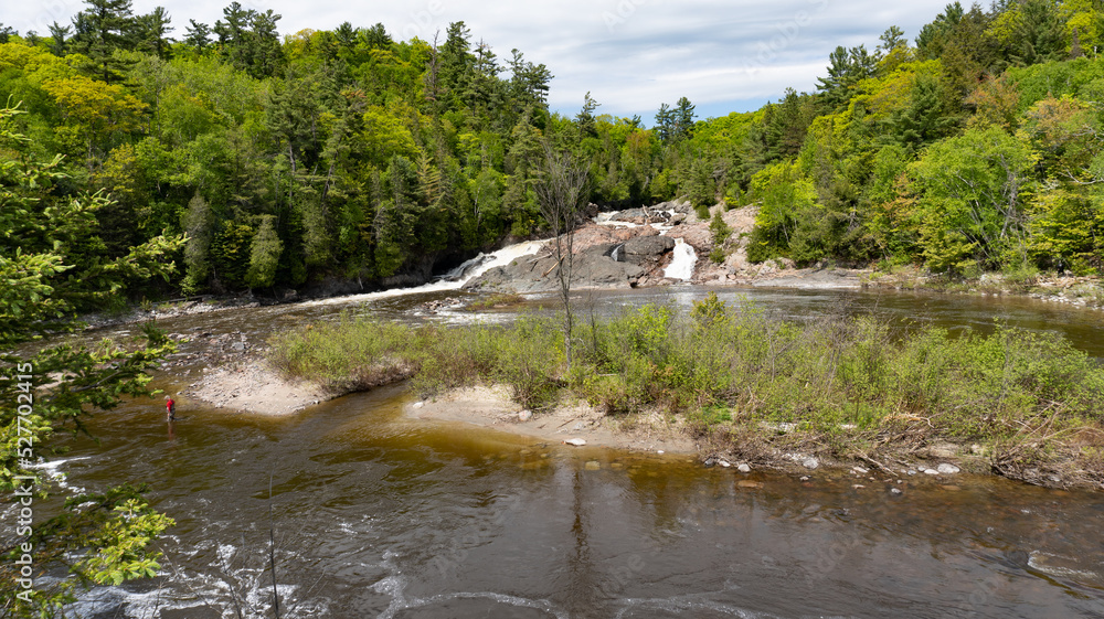 Chippewa Falls in Algoma, Ontario, Canada. Wide and cascading Chippewa