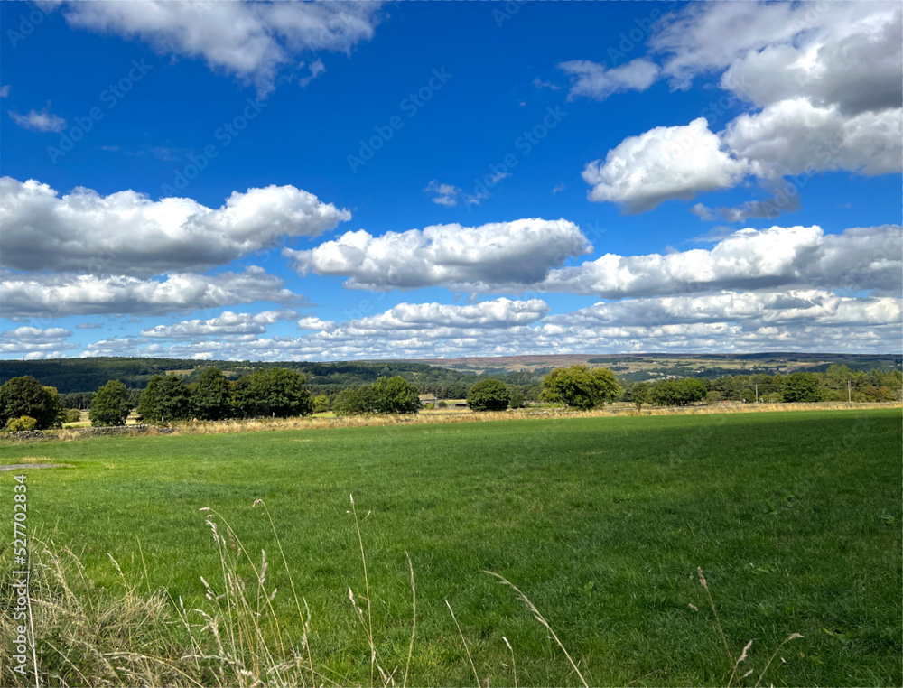 Rural landscape, looking over the fields near, Wilsden, Bradford, UK Rural landscape, looking over the fields near, Wilsden, Bradford, UK