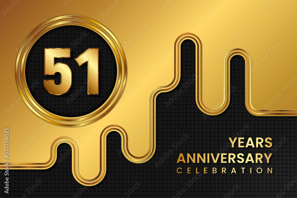 51 Year Anniversary celebration template design. Golden Anniversary