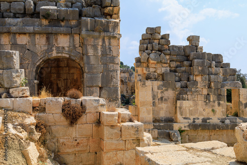Obraz na plátně The ruins of the acropolis in Demre in Turkey in the province of Antalya, the an