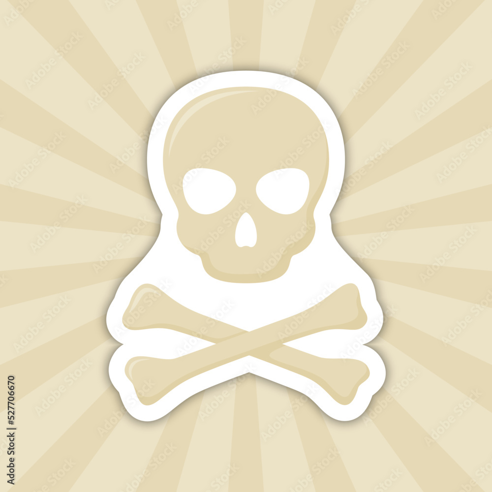 Note sticker with Skull and Crossbones, vector Note sticker with Skull and Crossbones, vector