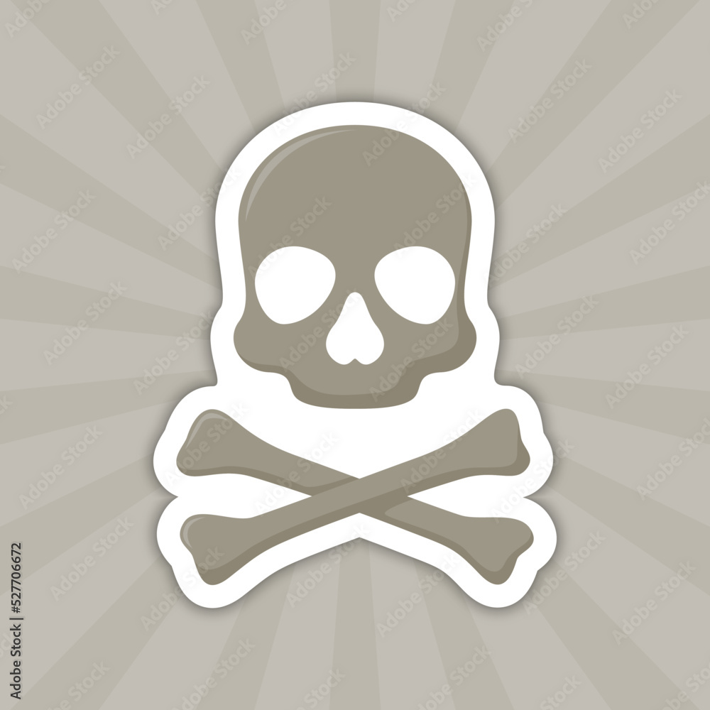 Note sticker with Skull and Crossbones, vector Note sticker with Skull and Crossbones, vector