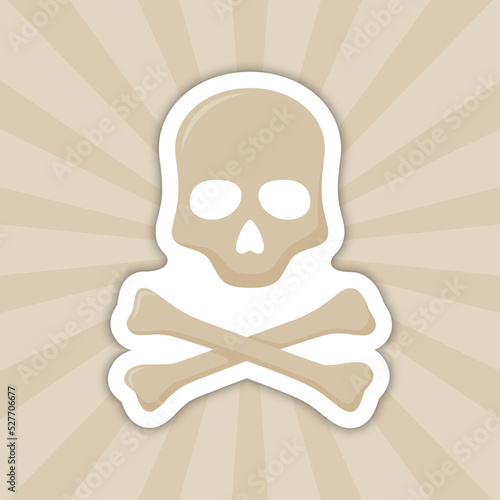 Note sticker with Skull and Crossbones, vector