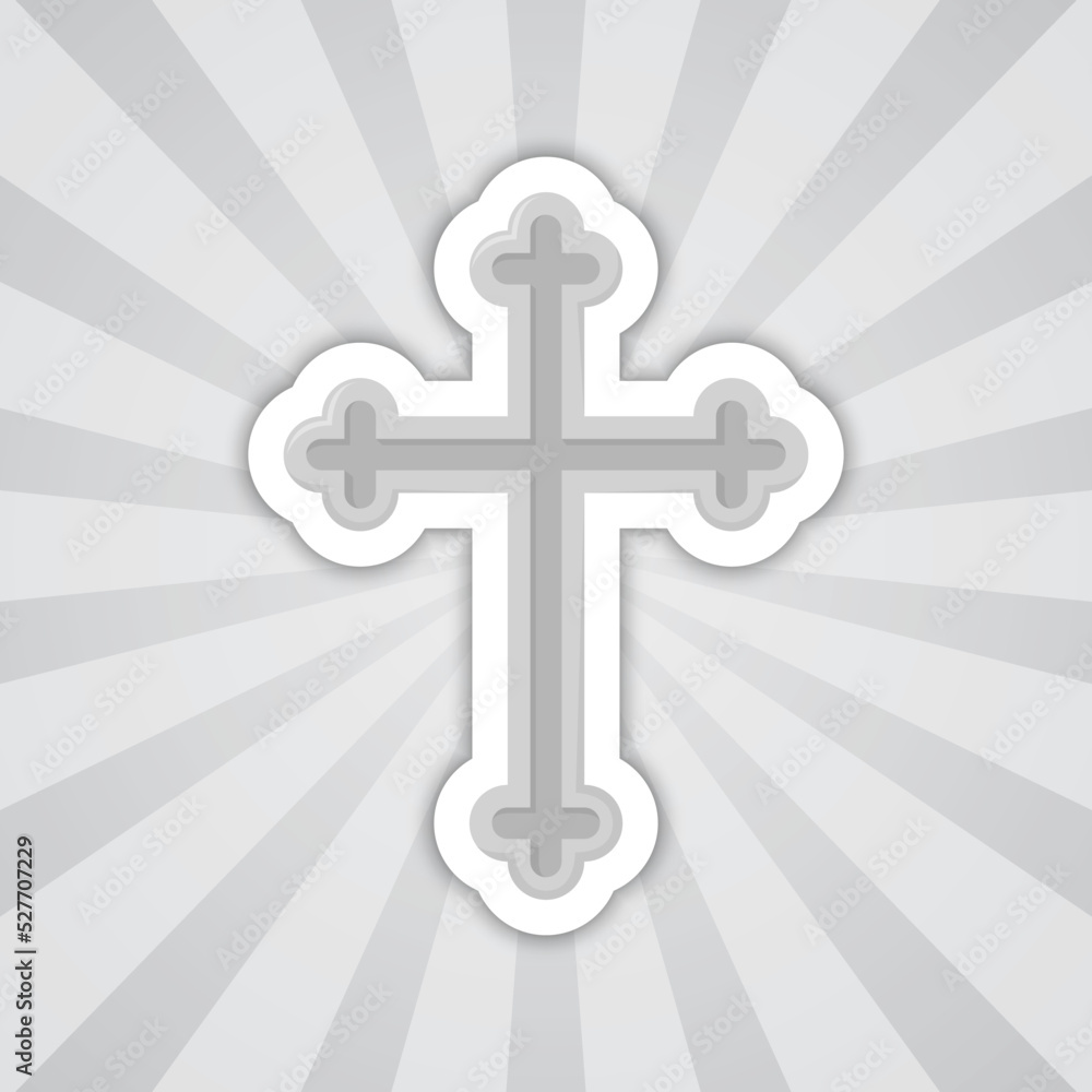 Note sticker with Christian Cross, vector Note sticker with Christian Cross, vector