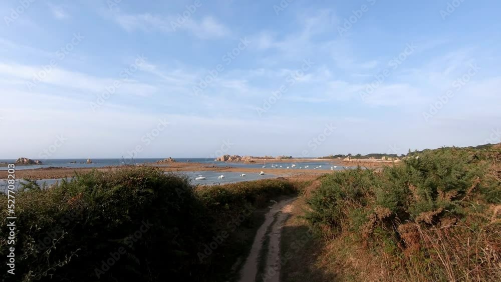 walk in the beautiful seascape of plougrescant in brittany - France walk in the beautiful seascape of plougrescant in brittany - France