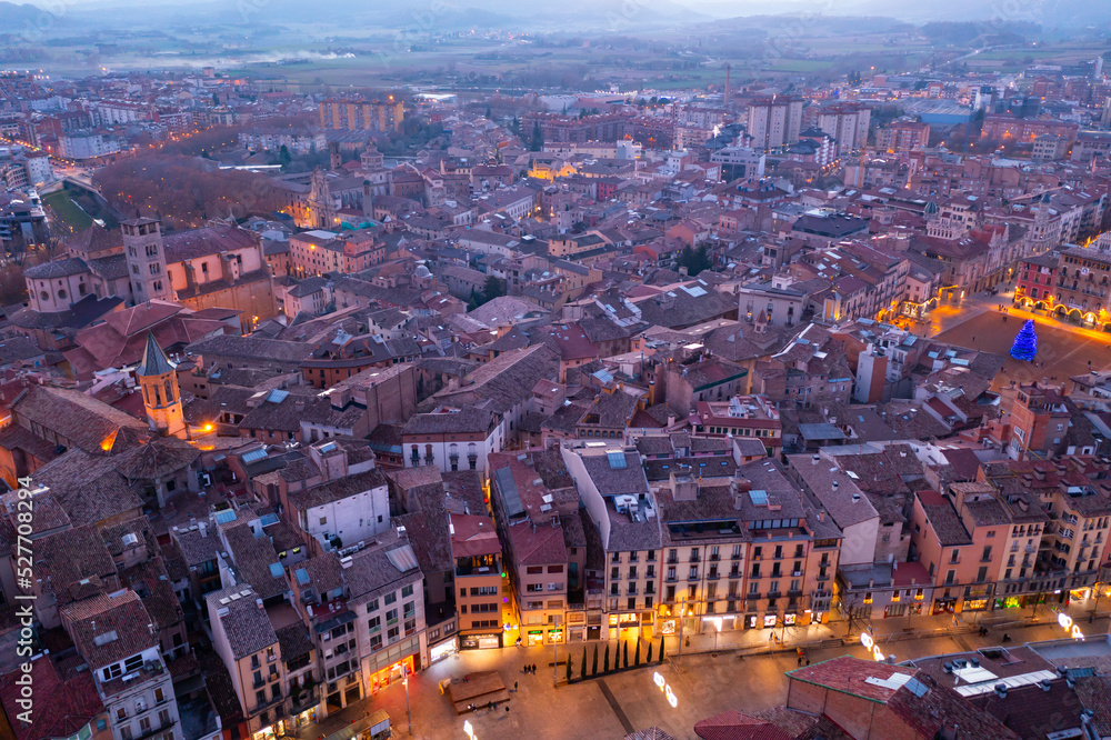 Obraz premium Top view of the town of Vik in evening. Spain