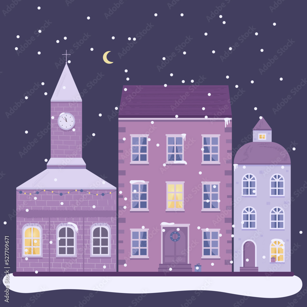 Vector Illustration of Cute and Beautiful scandinavian Houses.