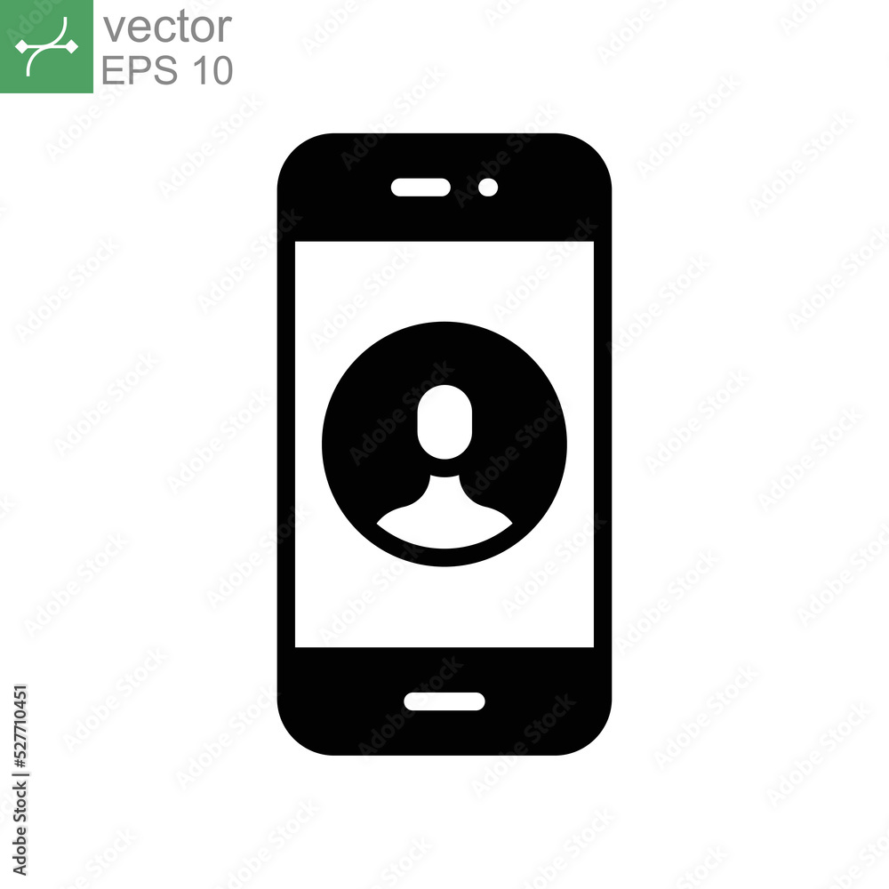 Mobile account glyph icon, create new my profile for profile network. user page in social network template. avatar personal contact pictogram. vector illustration. design on white background. EPS 10 Mobile account glyph icon, create new my profile for profile network. user page in social network template. avatar personal contact pictogram. vector illustration. design on white background. EPS 10