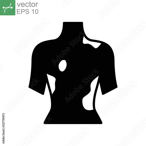 Contact Dermatitis icon. Psoriasis, rash, allergic problem. Allergy symptoms Dermatological diseases. eczema body Itchy spots. solid style. Vector illustration. design on white background. EPS 10