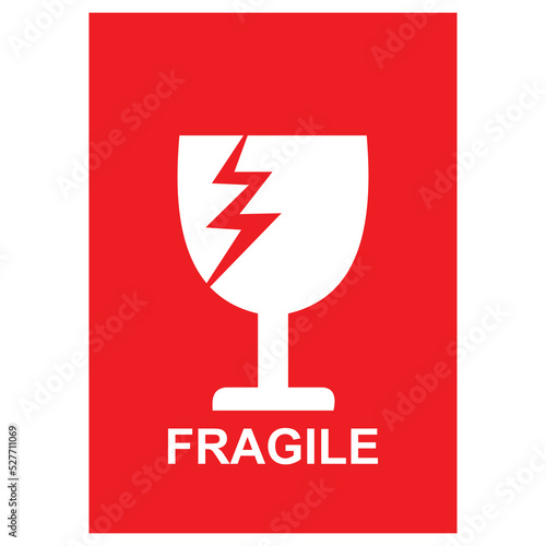 Fragile sticker and label vector