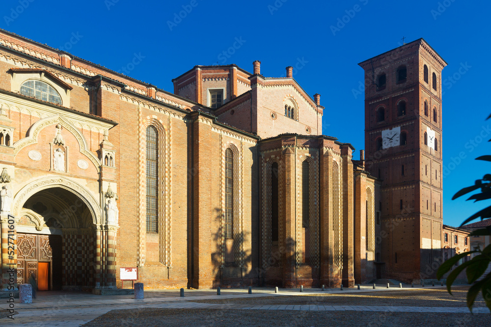 Fototapeta premium Old architectural sights in italian city Asti outdoors.