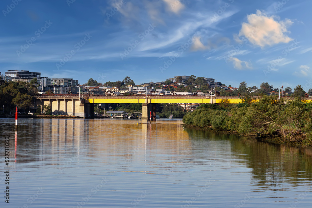 Passanger Train on Bridge over Parramatta River Sydney NSW Australia. Passanger Train on Bridge over Parramatta River Sydney NSW Australia.