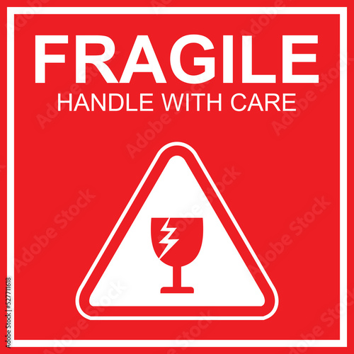 Fragile sticker and label vector