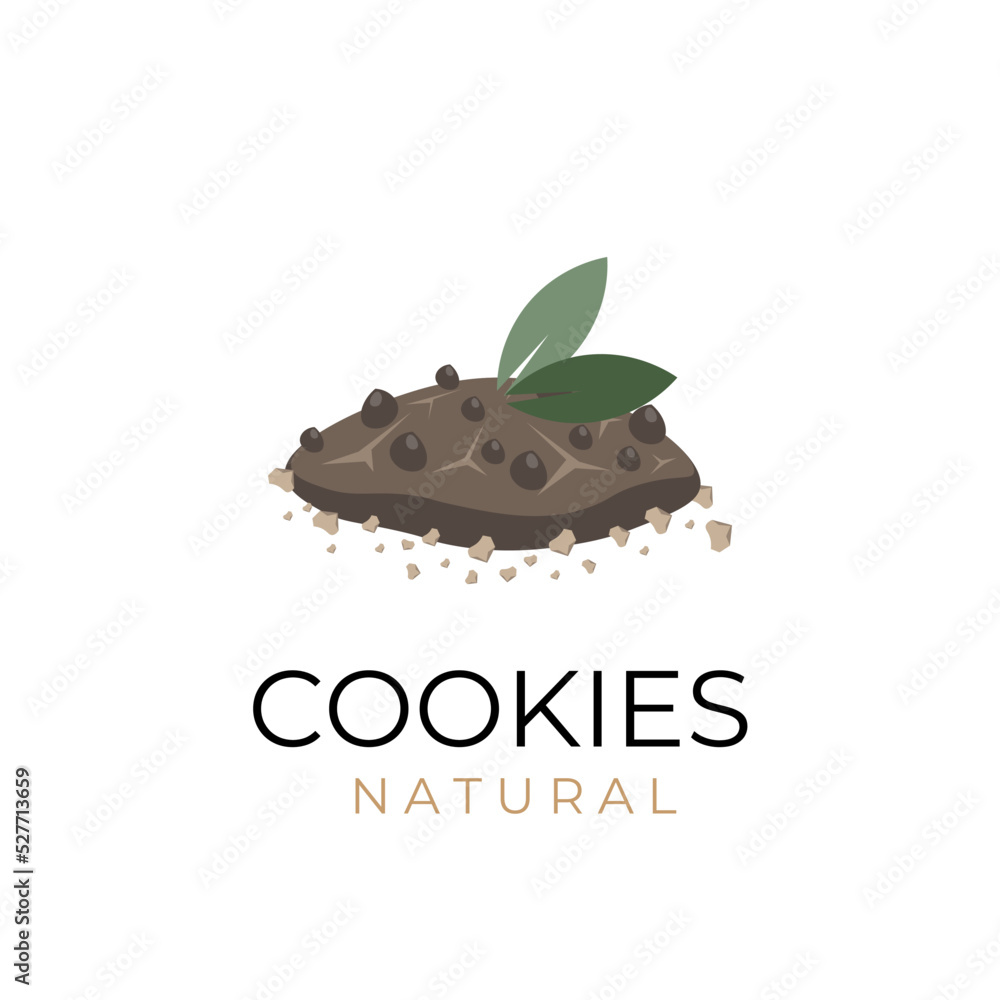 Vector illustration logo one big cookie chocolate chip Vector illustration logo one big cookie chocolate chip