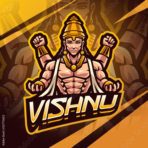 Vishnu esport mascot logo design