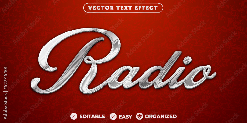 Radio Text Effect,Fully Editable Font Text Effect Stock Vector Adobe Stock