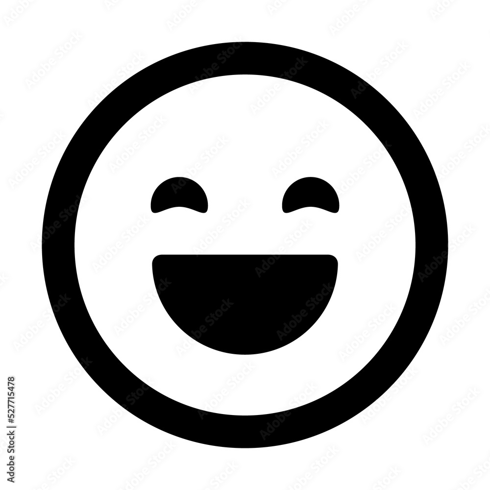 Happy smiley face or emoticon line art icon for apps and websites with transparent background PNG Happy smiley face or emoticon line art icon for apps and websites with transparent background PNG