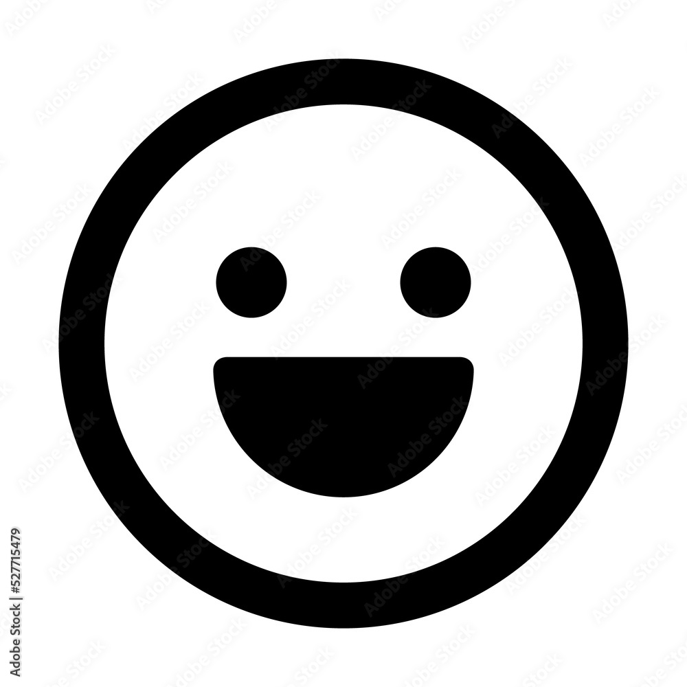 Happy smiley face or emoticon line art icon for apps and websites with transparent background PNG Happy smiley face or emoticon line art icon for apps and websites with transparent background PNG