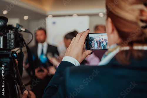 Canvas-taulu professional video production camera recording live event on stage