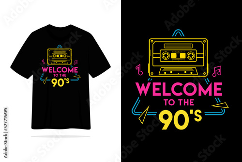Welcome to the 90s retro music tshirt design