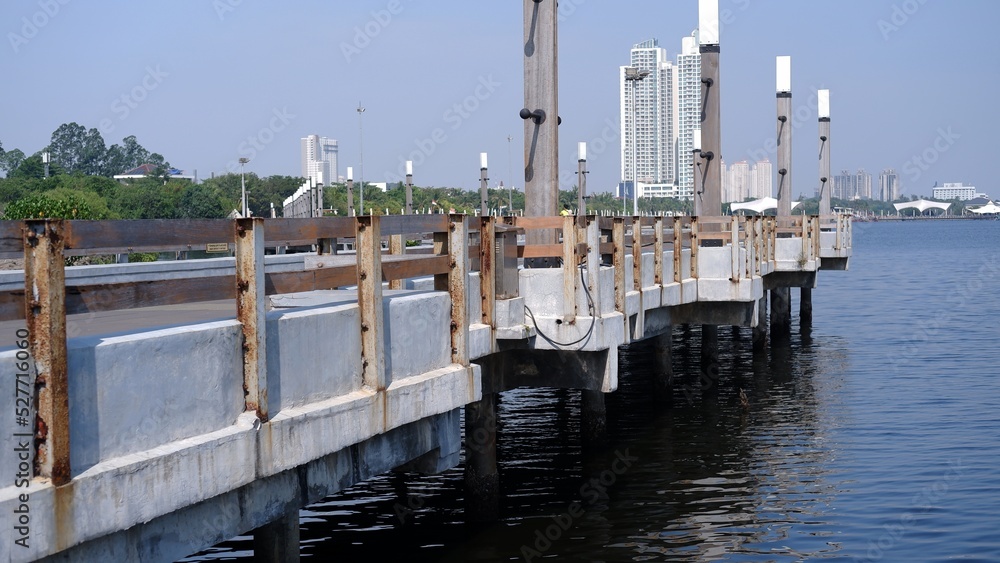 view of the pier and jogging track around Ancol  beach