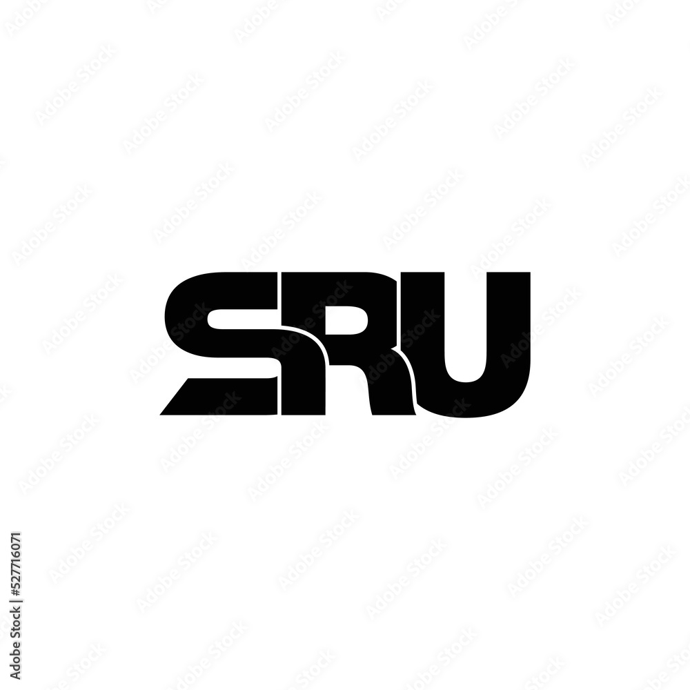 SRU letter monogram logo design vector